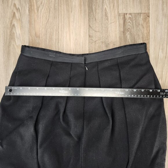 BCBGMAXAZRIA Runway Women's Size 10 Black Wool Pleated Silk Lined Mini Skirt - Picture 8 of 10
